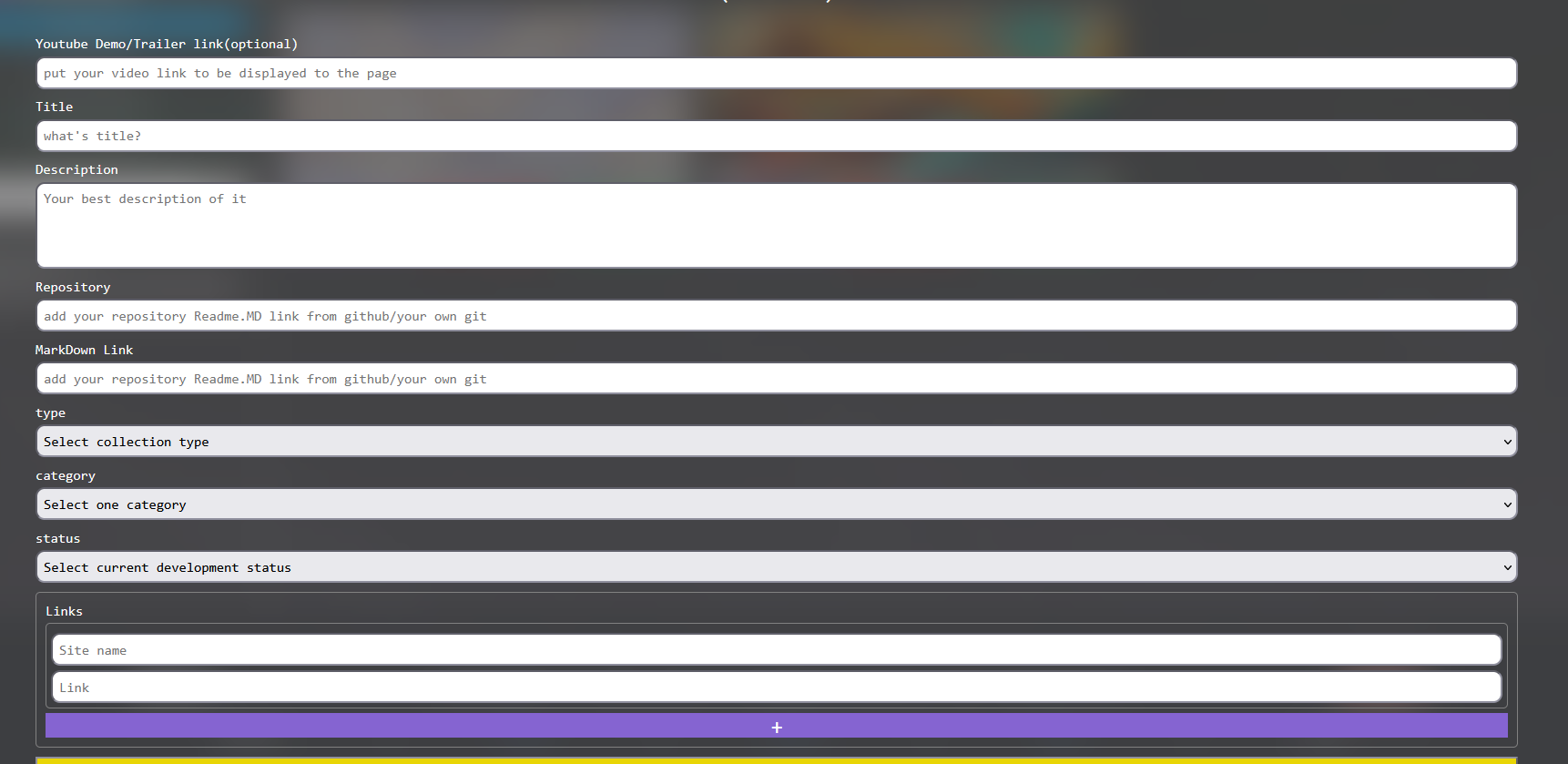 Creation Input