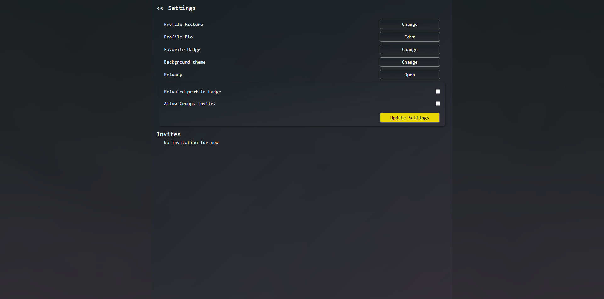 Settings Form